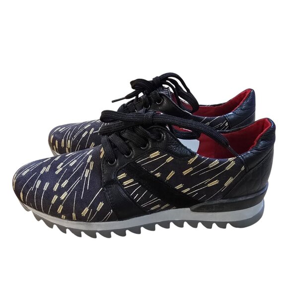 Liebeskind Berlin Black Arrow Leather Lace Up Women Sneakers EUR 37 - Picture 3 of 5